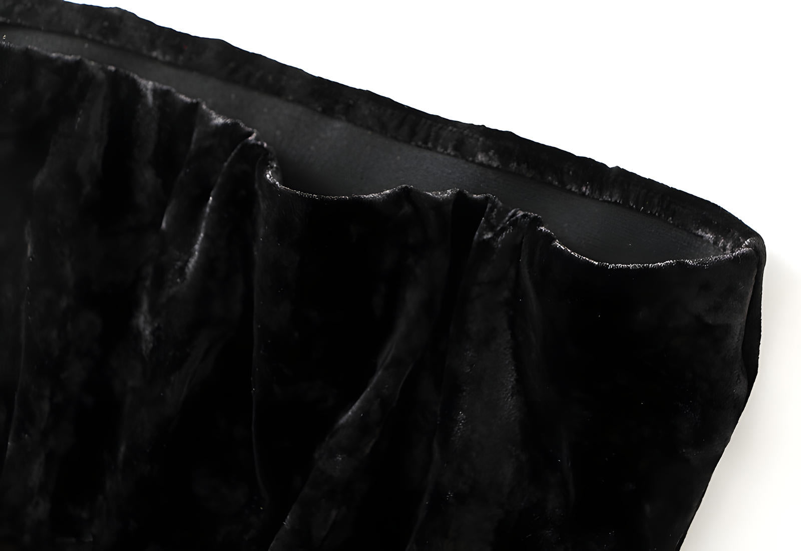 Luxury Velvet Mermaid Style Black Skirt - 0517_BLA