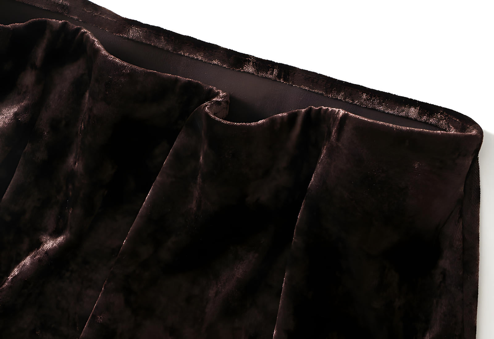 Luxury Velvet Mermaid Style Brown Skirt - 0517_BRO