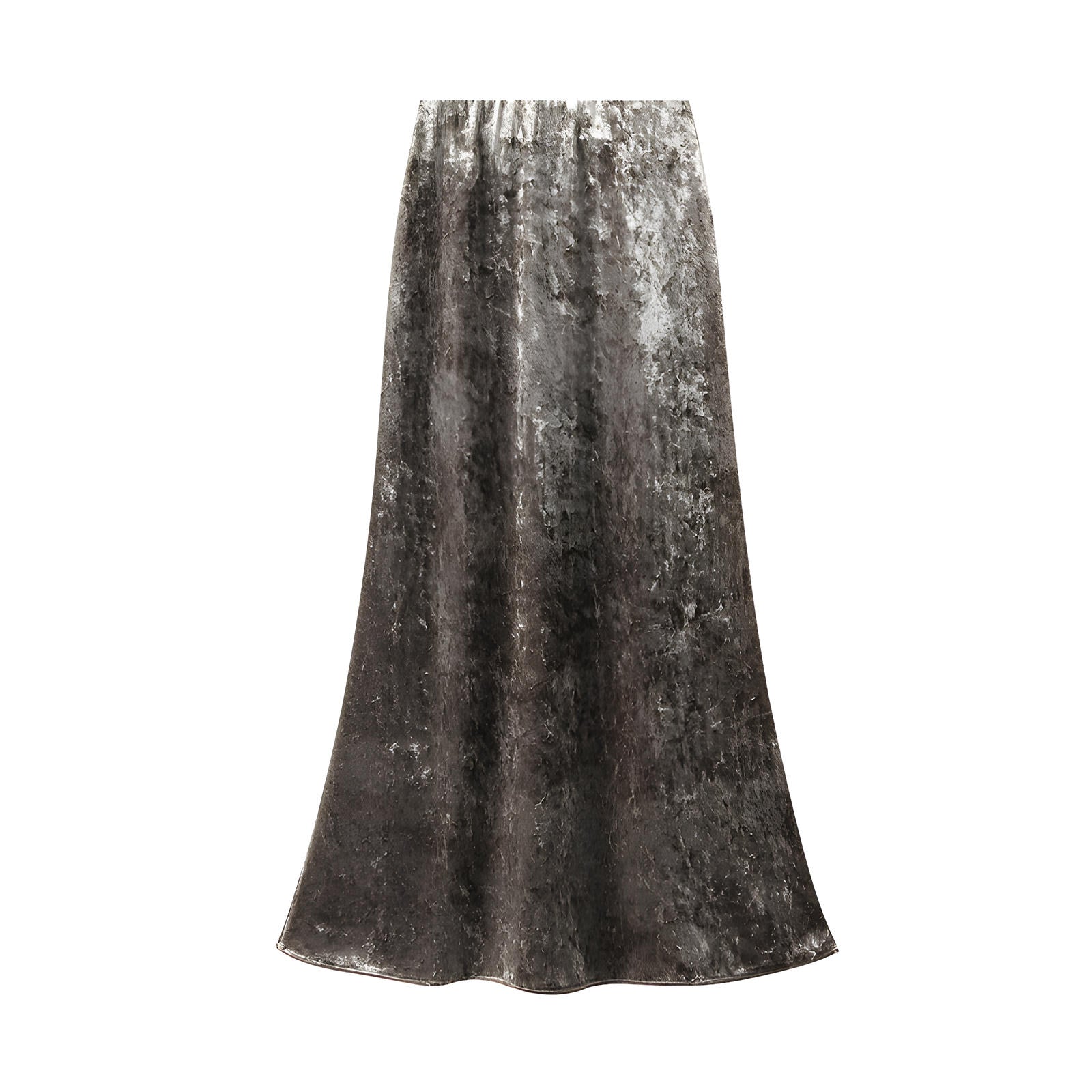 Luxury Velvet Mermaid Style Green Grey Skirt - 0517_GRE