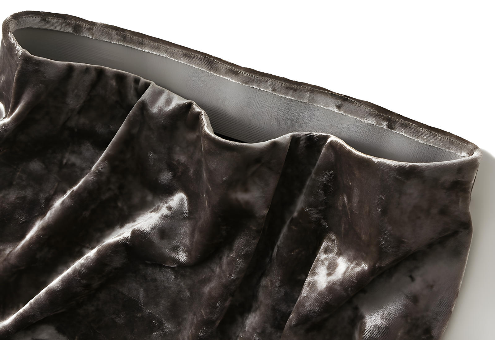 Luxury Velvet Mermaid Style Green Grey Skirt - 0517_GRE