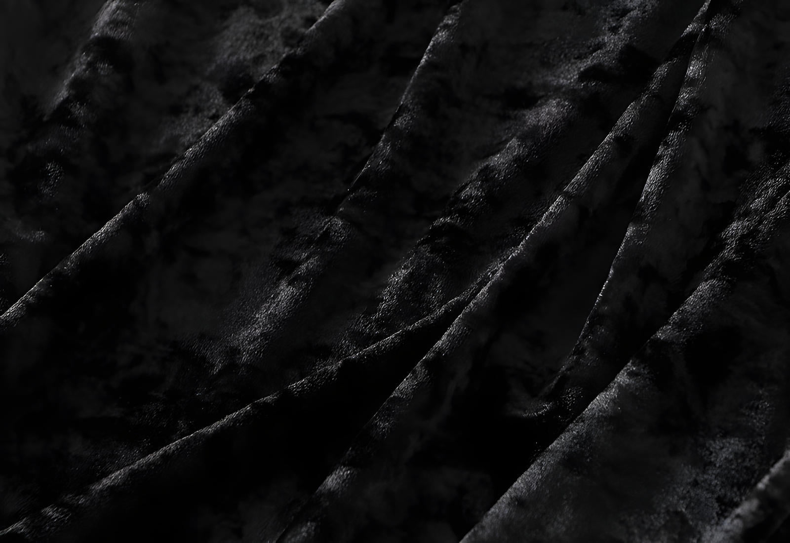 Luxury Velvet Mermaid Style Black Skirt - 0517_BLA