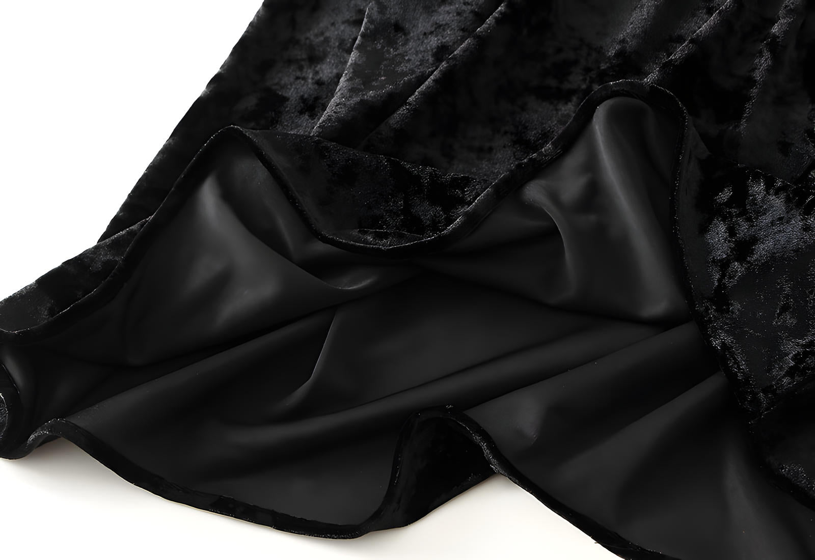 Luxury Velvet Mermaid Style Black Skirt - 0517_BLA