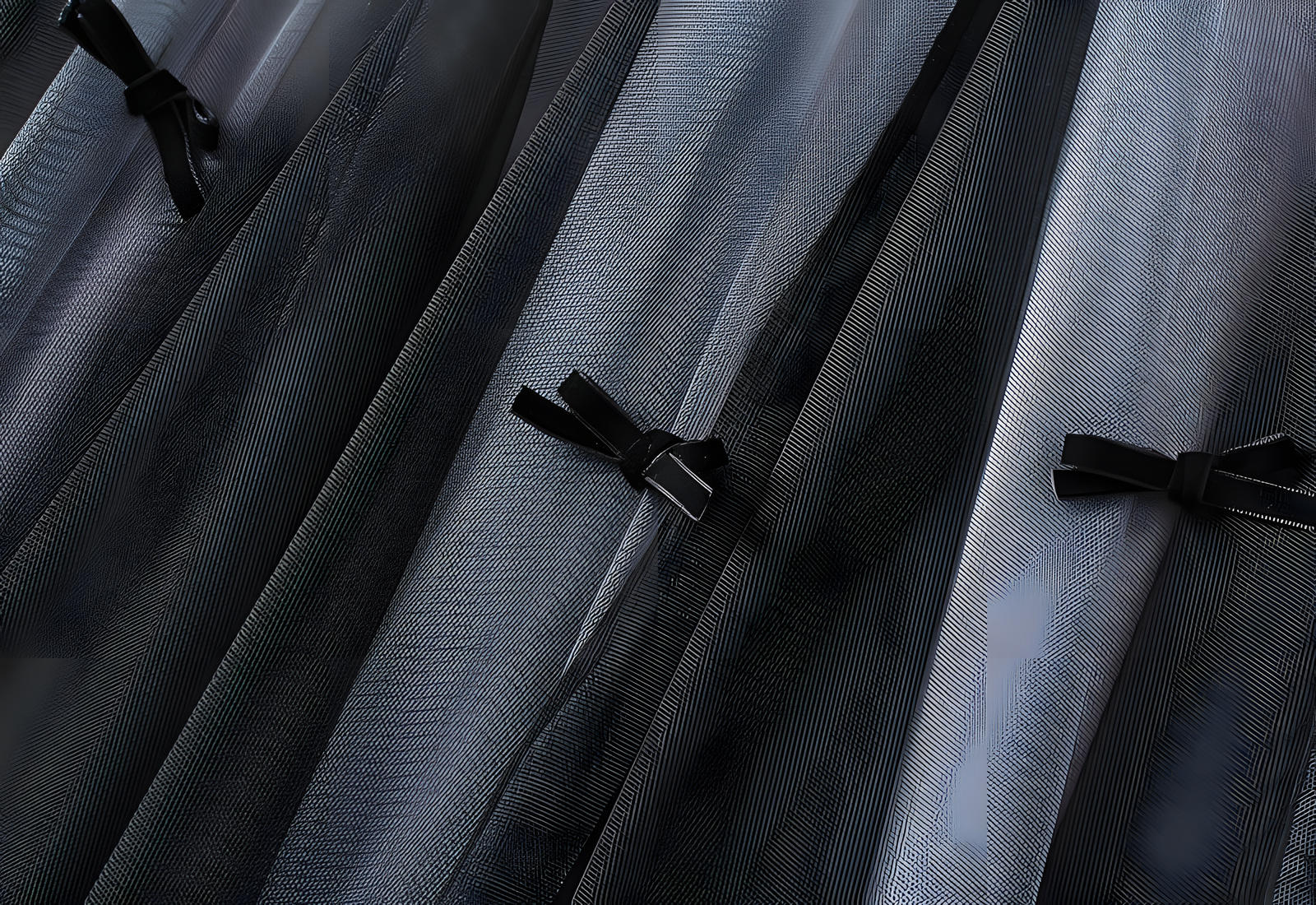 Mesh Gauze Japanese Style A Line Bow Skirt - 0883_GREY