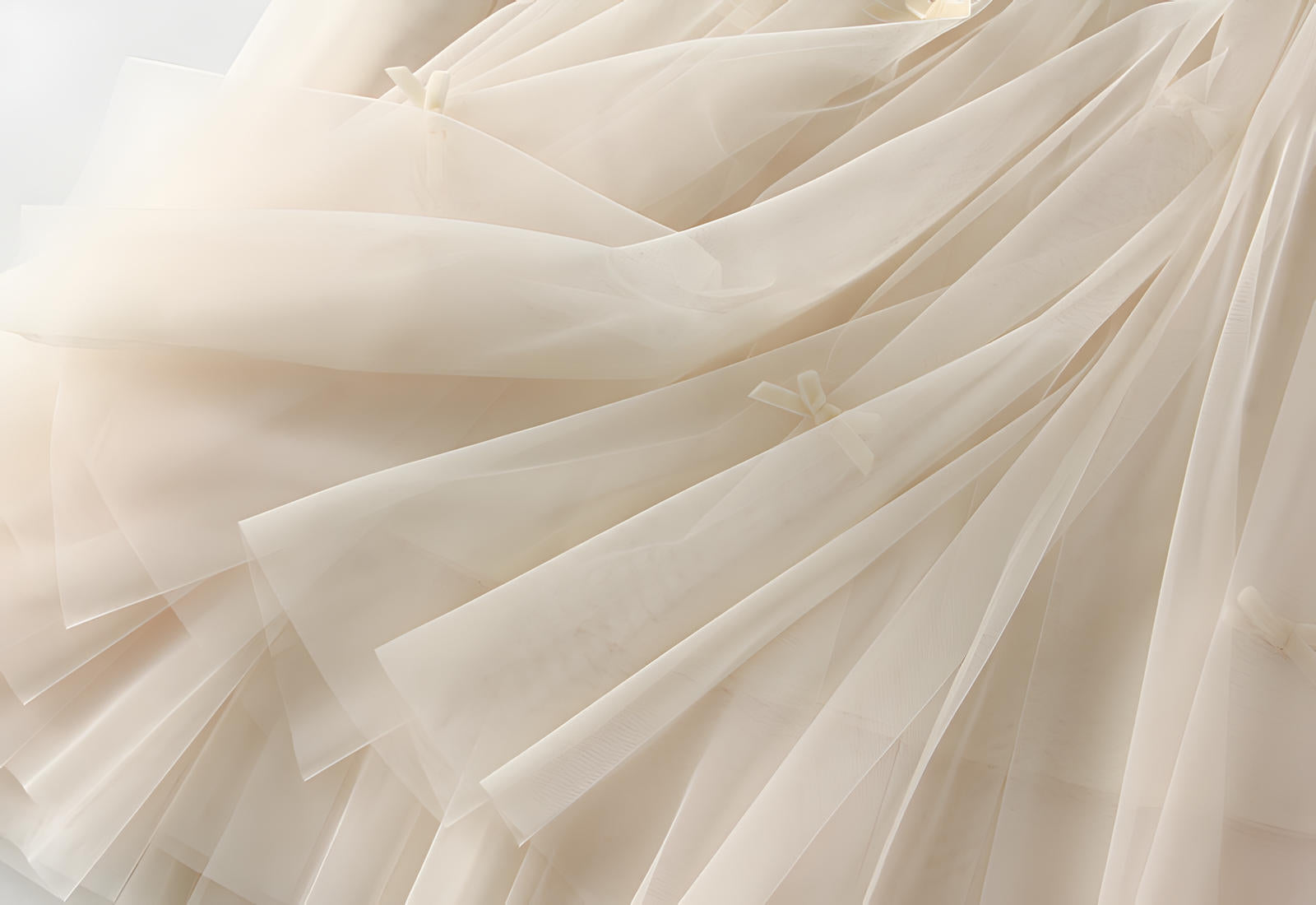 Mesh Gauze Japanese Style A Line Bow Skirt - 0883_APRICOT