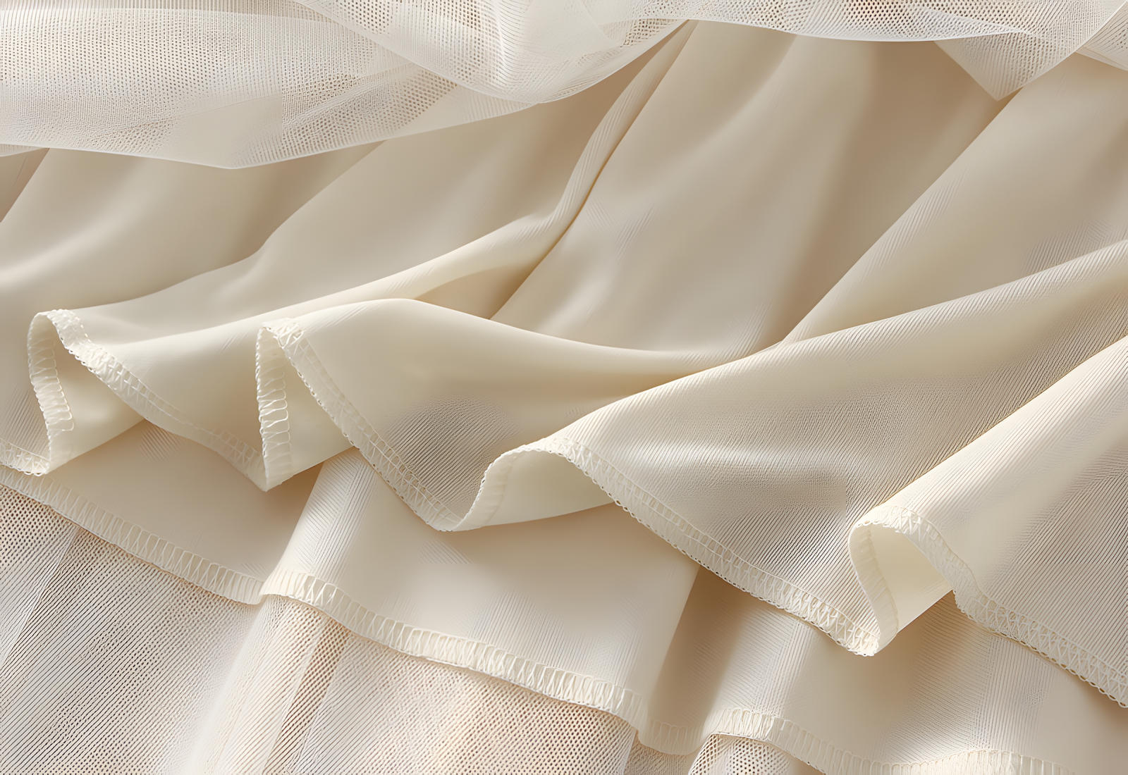 Mesh Gauze Japanese Style A Line Bow Skirt - 0883_APRICOT