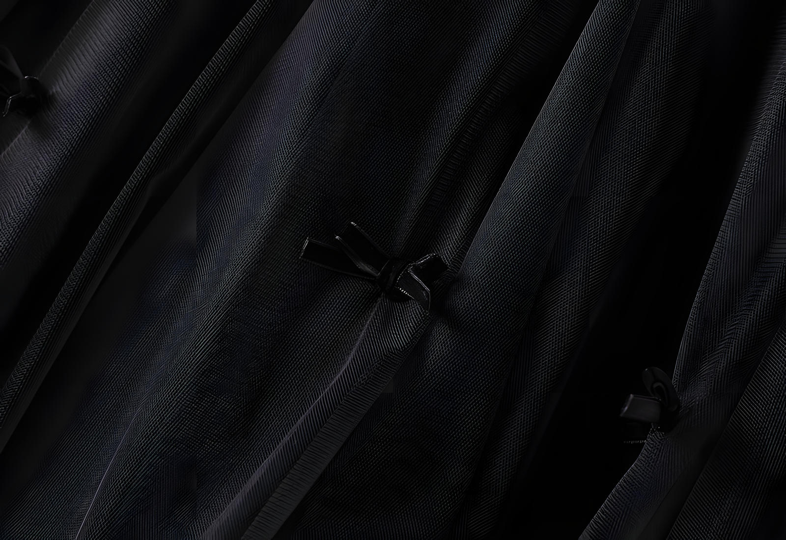 Mesh Gauze Japanese Style A Line Bow Skirt - 0883_BLACK