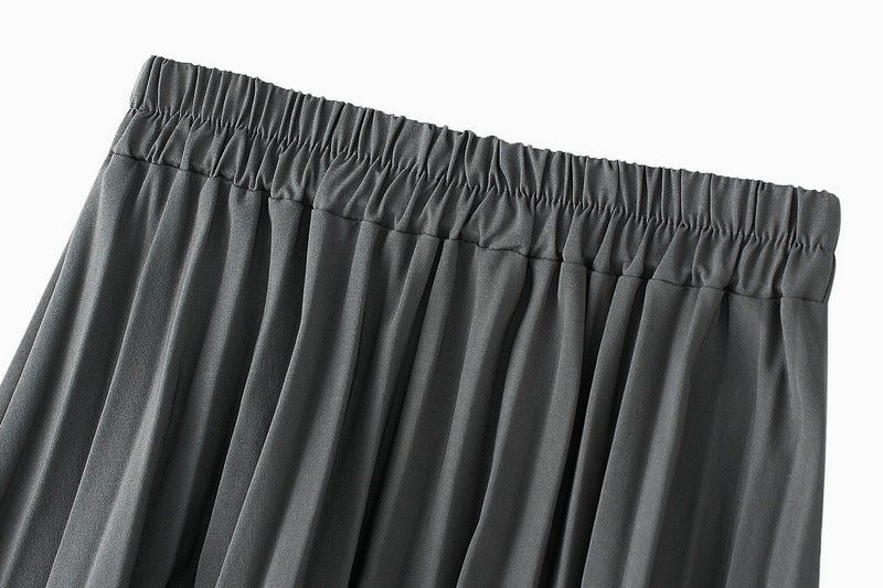 Dark Gray Ruffled High-Low Maxi Skirt