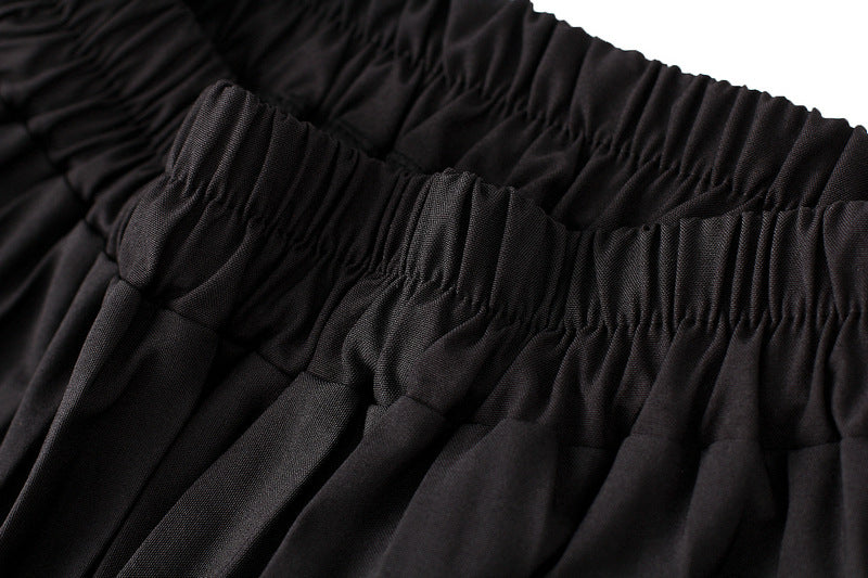 Black Ruffled High-Low Maxi Skirt