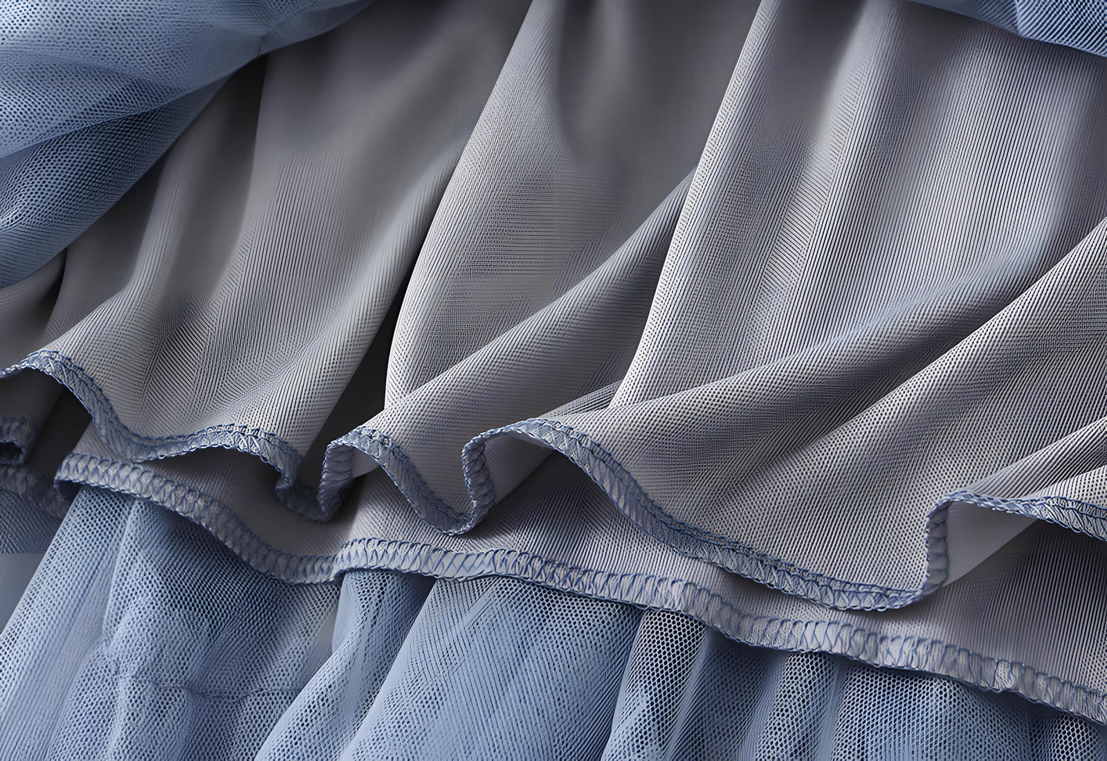 Multitier Layered Mesh Skirt With Pearl Embellishment - 1220_SLA