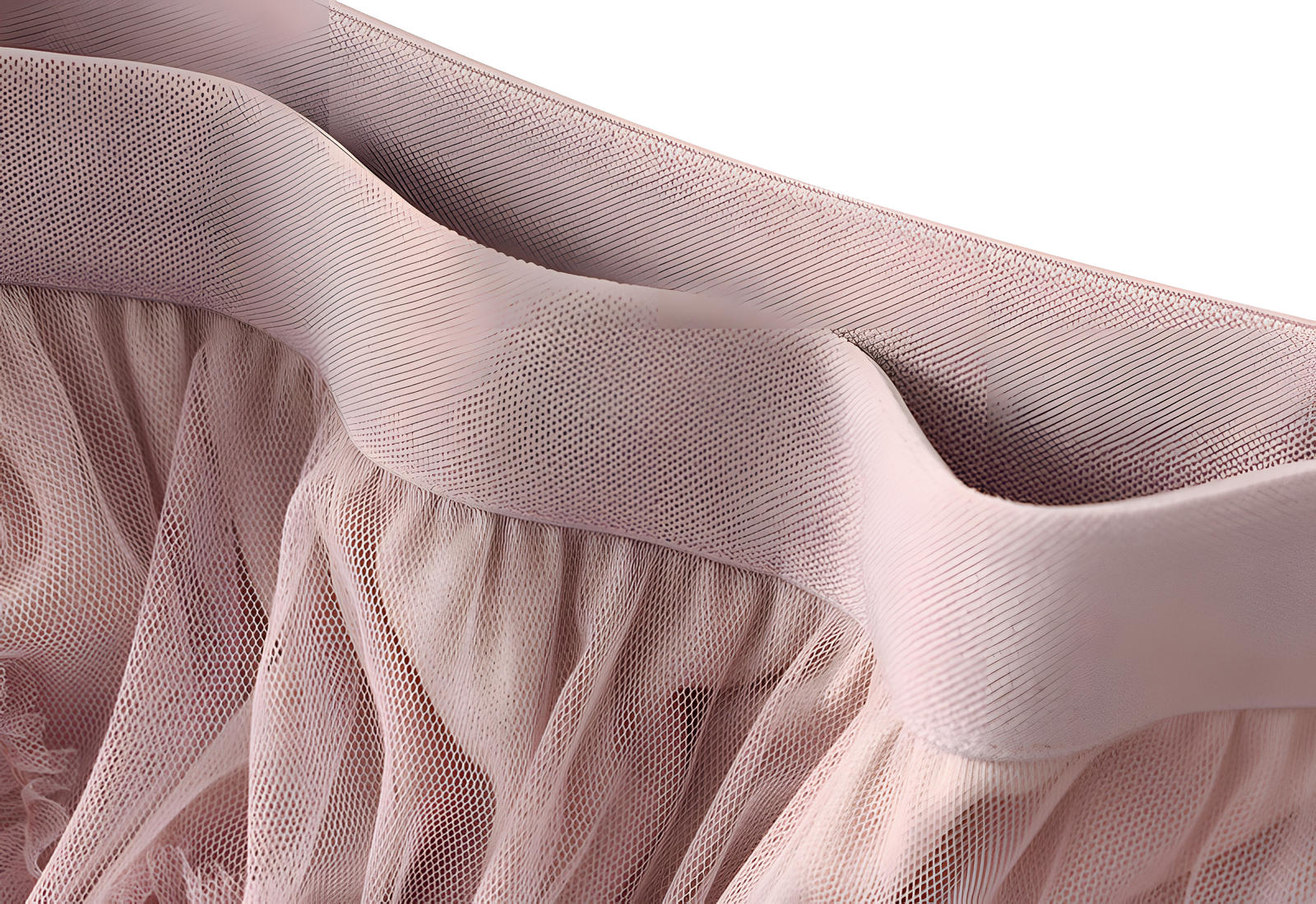 Multitier Layered Mesh Skirt With Pearl Embellishment - 1220_PIN