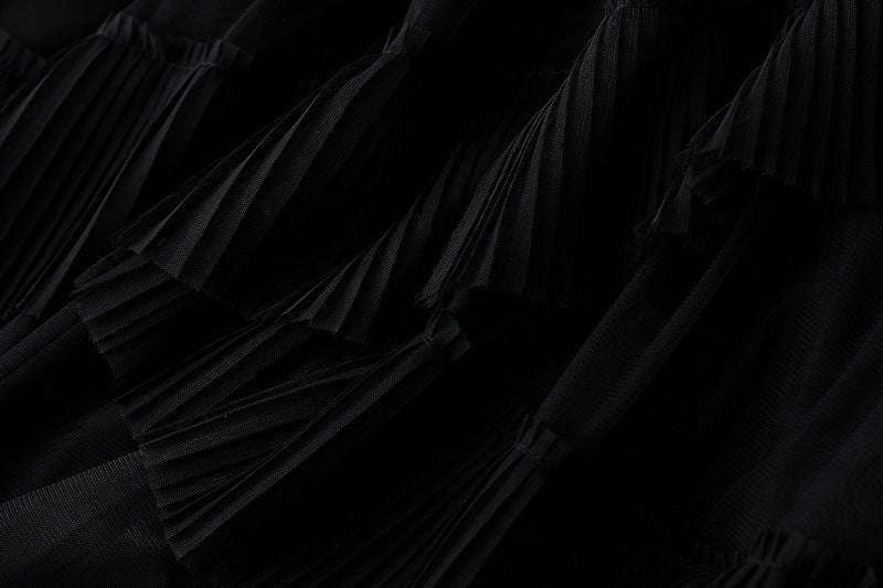 Black Layered Ruffle Tulle Skirt