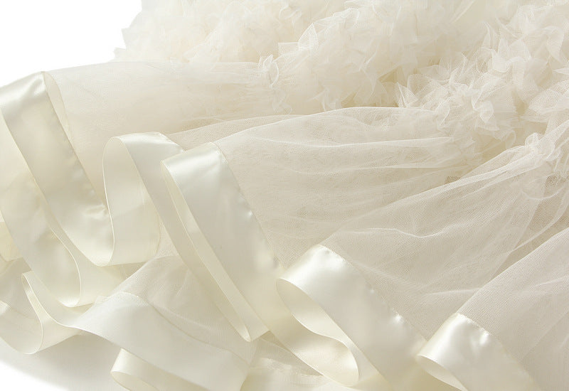 Elegant Ruffled Tulle Skirt