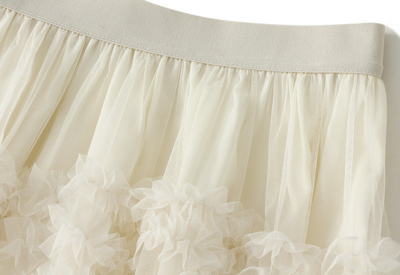 Elegant Ruffled Tulle Skirt