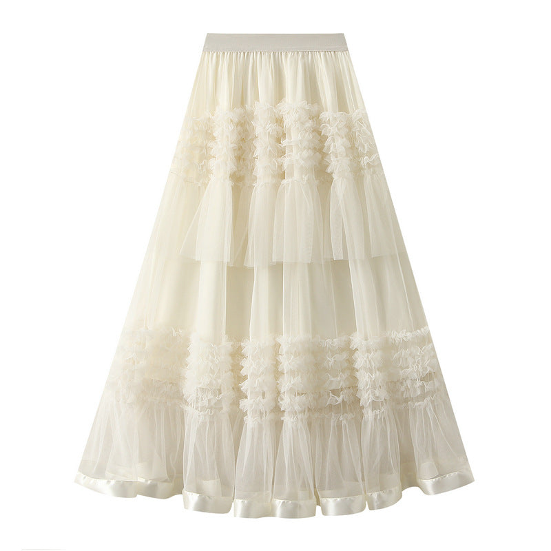 Elegant Ruffled Tulle Skirt