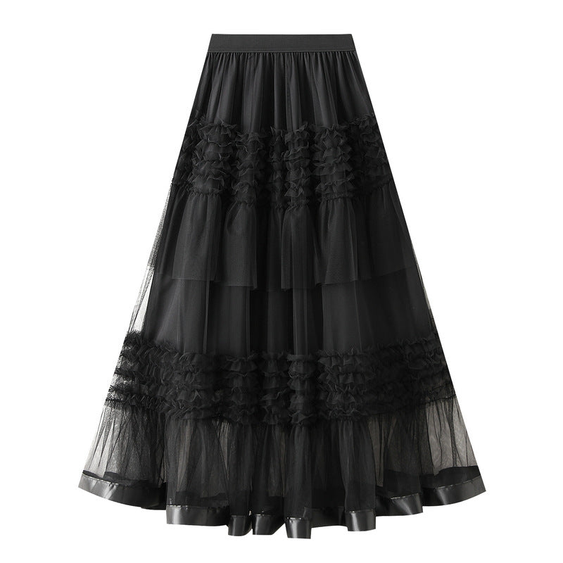 Elegant Ruffled Tulle Skirt