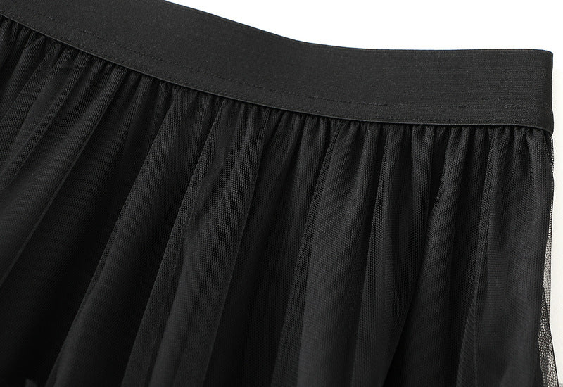 Elegant Ruffled Tulle Skirt