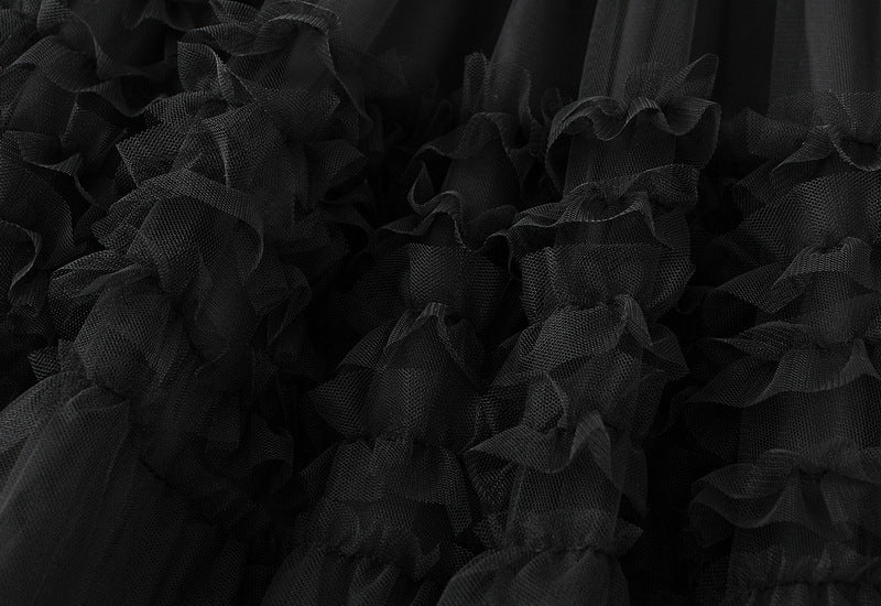 Elegant Ruffled Tulle Skirt