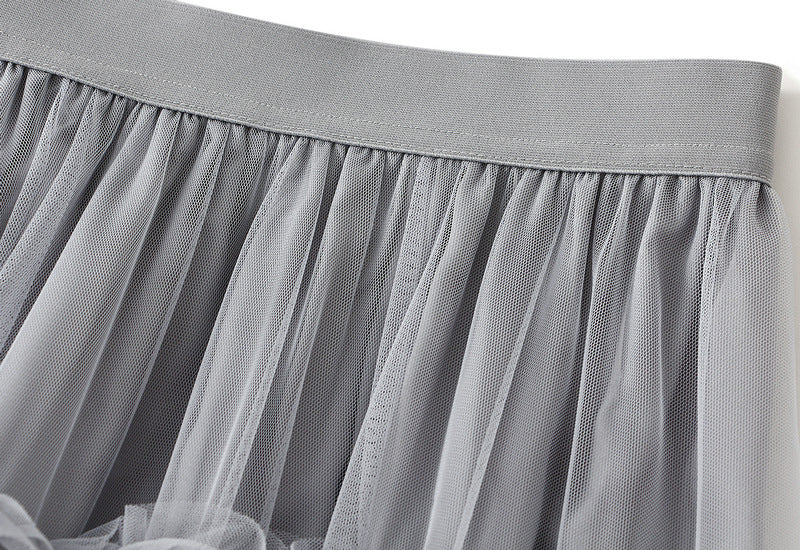 Elegant Ruffled Tulle Skirt
