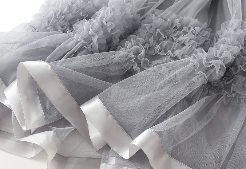 Elegant Ruffled Tulle Skirt
