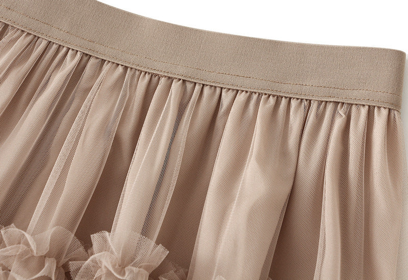 Elegant Ruffled Tulle Skirt