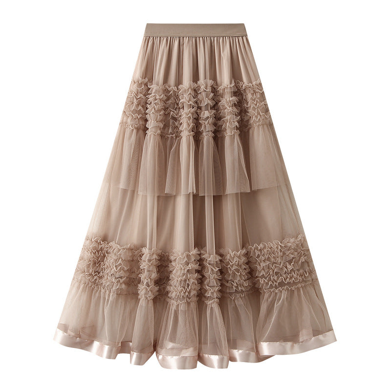 Elegant Ruffled Tulle Skirt