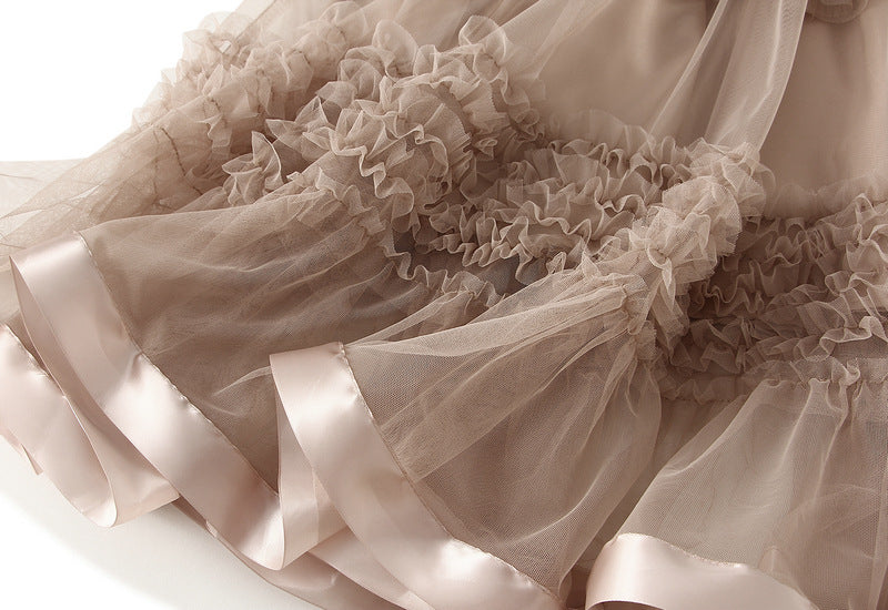 Elegant Ruffled Tulle Skirt