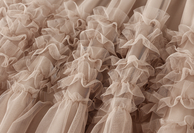 Elegant Ruffled Tulle Skirt