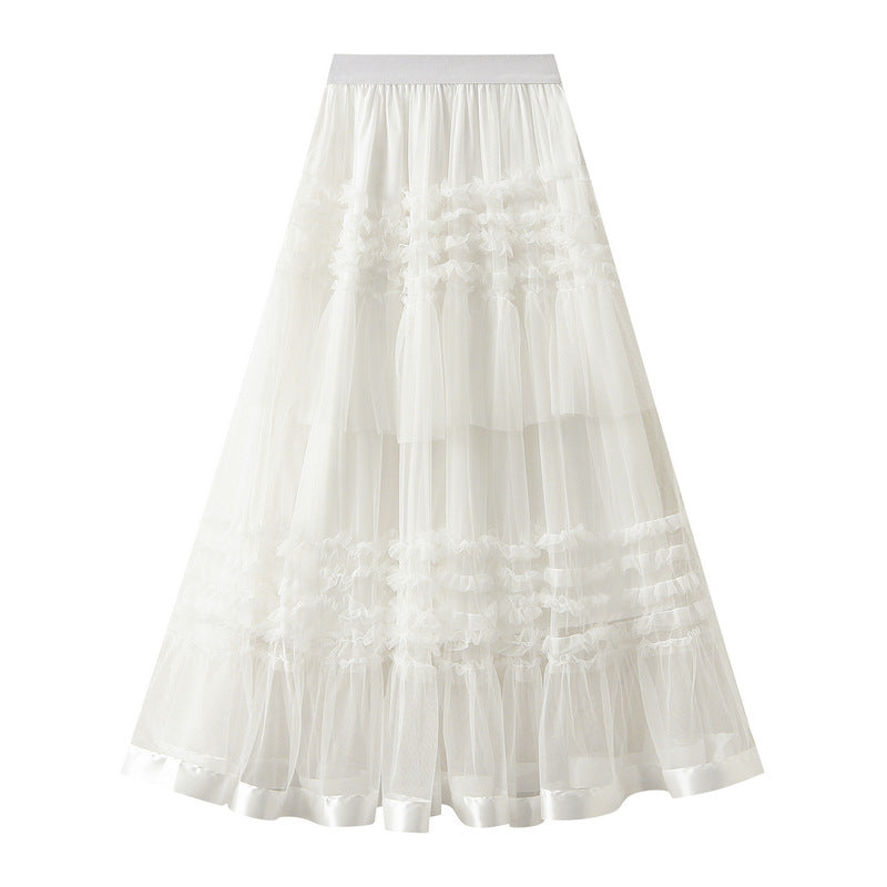 Elegant Ruffled Tulle Skirt