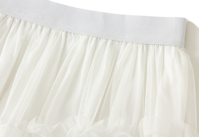 Elegant Ruffled Tulle Skirt
