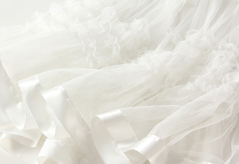 Elegant Ruffled Tulle Skirt