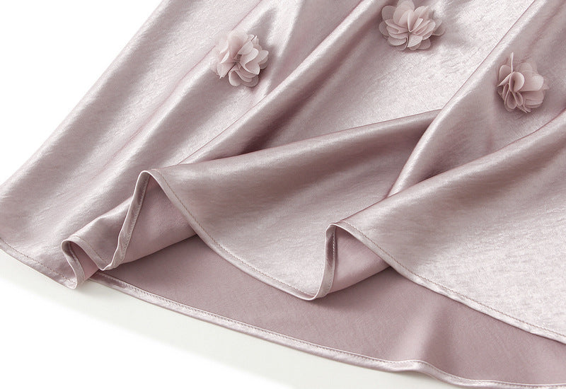 Pastel Multilayer Smocking Skirt in Light Purple