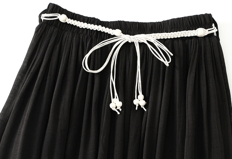 Bohemian Viscose Fabric A Line Skirt