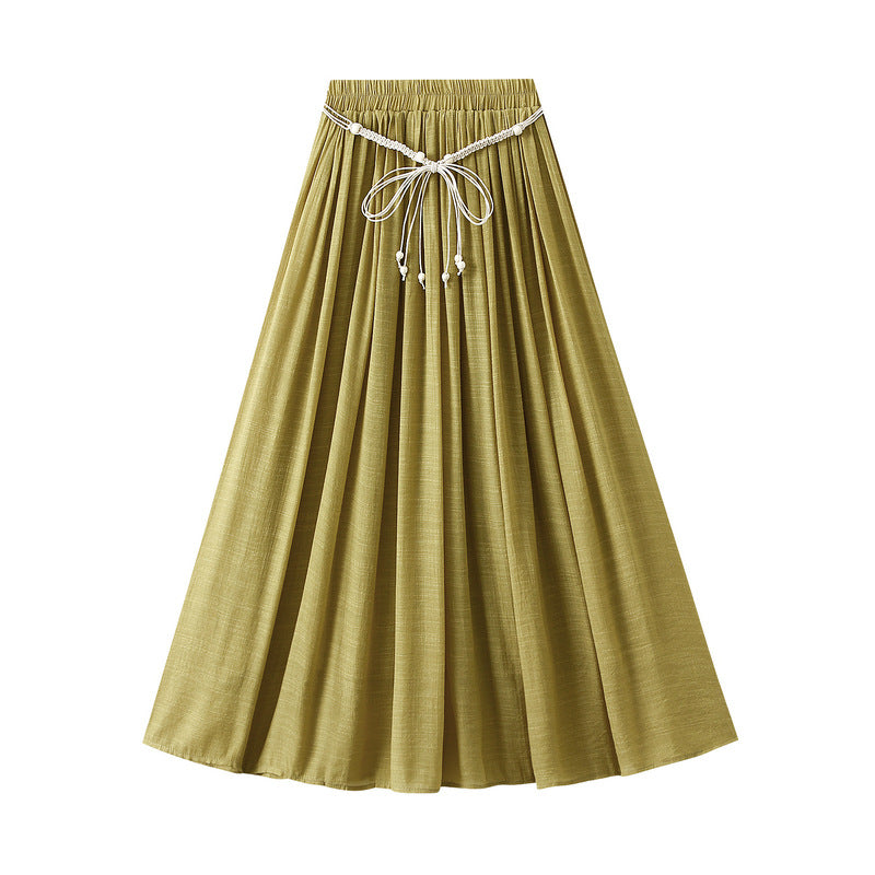 Bohemian Viscose Fabric A Line Skirt