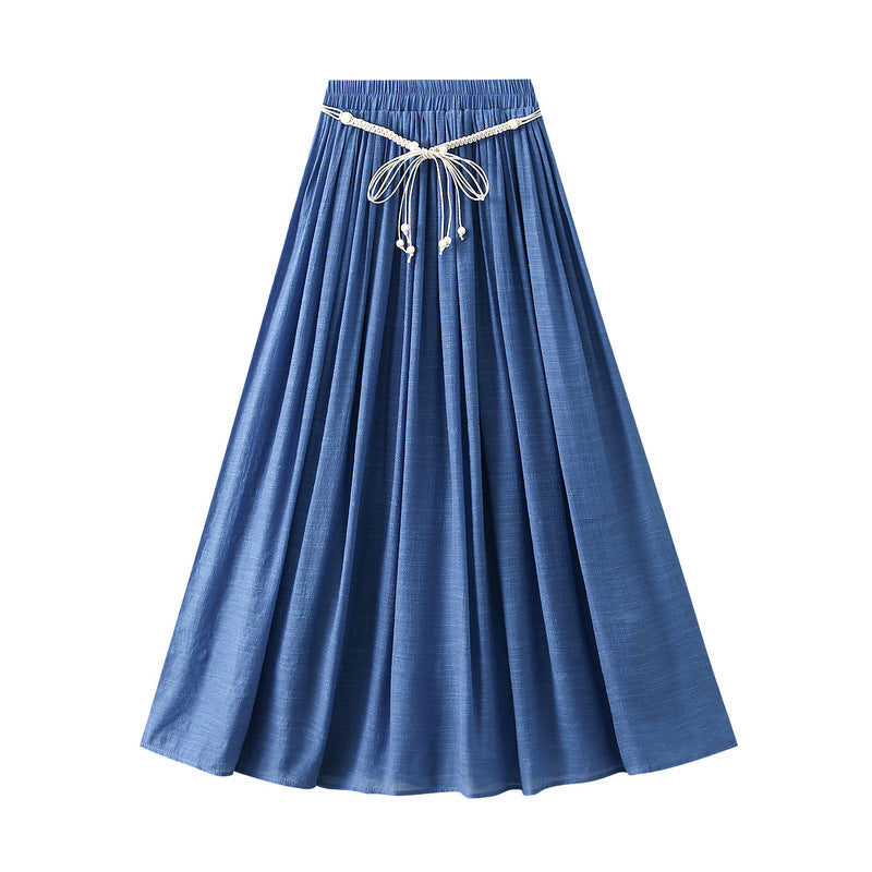 Bohemian Viscose Fabric A Line Skirt