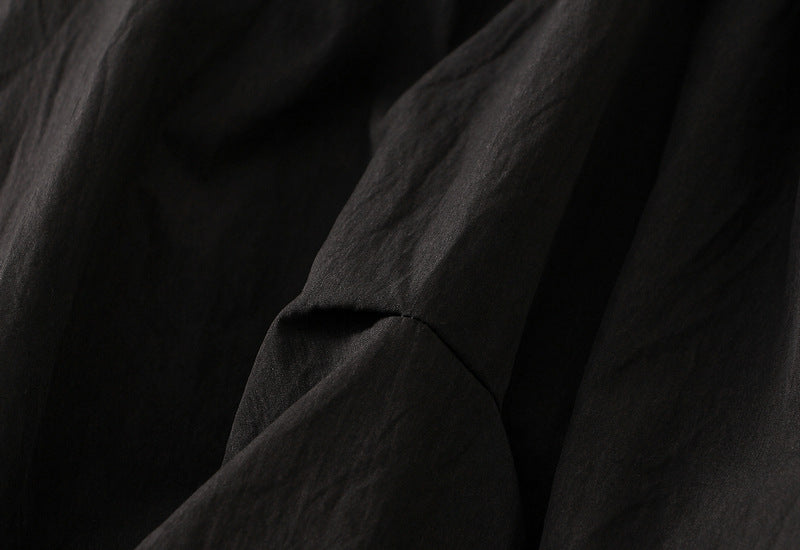 Tuck Pleat Gathered Skirt in Black