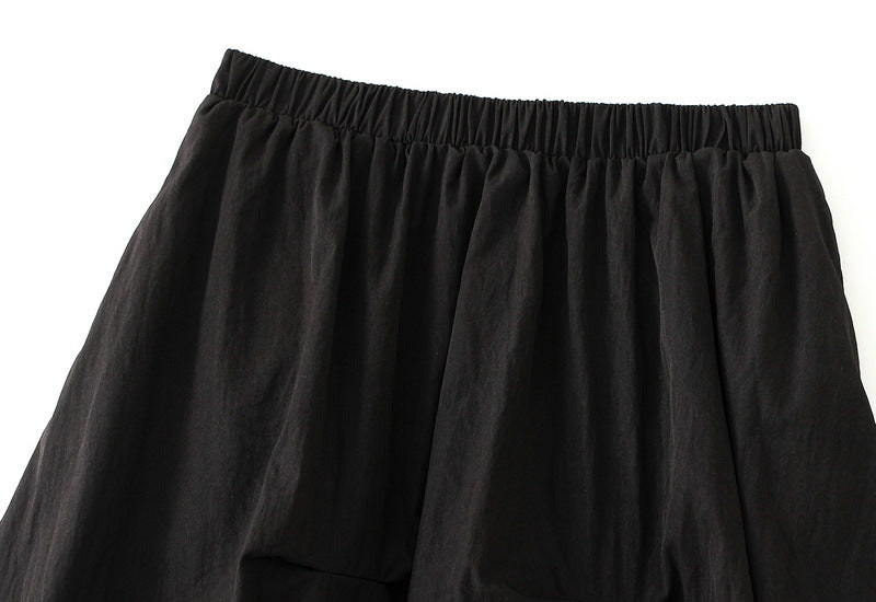 Tuck Pleat Gathered Skirt in Black