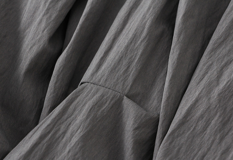 Tuck Pleat Gathered Skirt in Grey