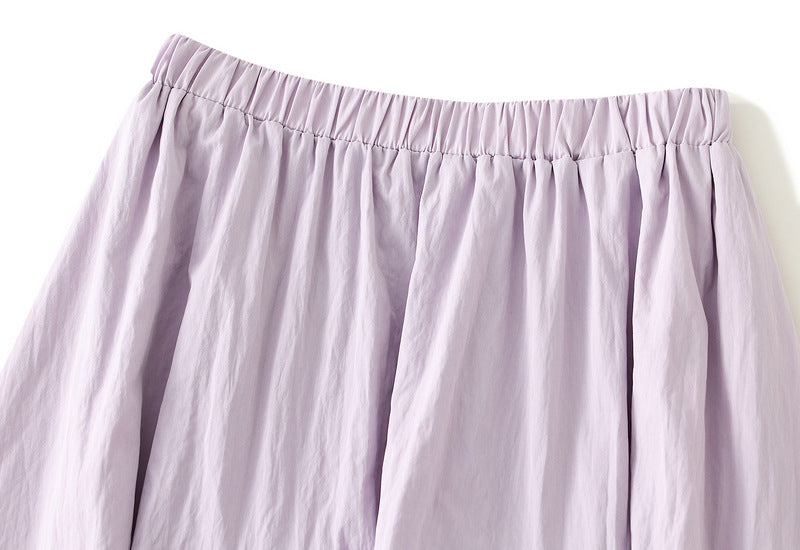 Tuck Pleat Gathered Skirt in Lavender
