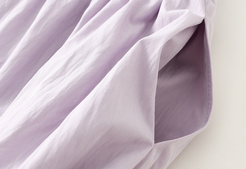 Tuck Pleat Gathered Skirt in Lavender