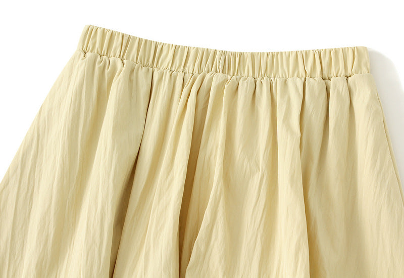 Tuck Pleat Gathered Skirt in Yellow