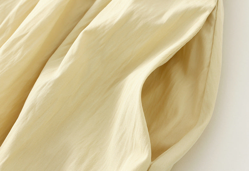 Tuck Pleat Gathered Skirt in Yellow