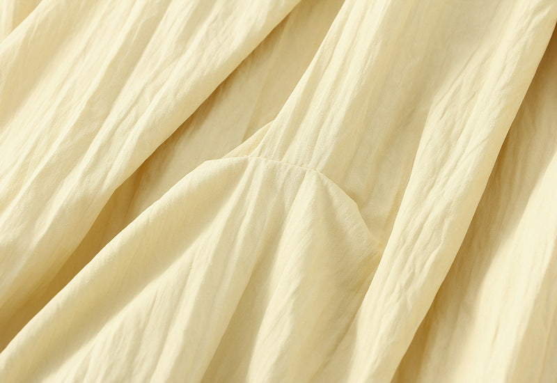 Tuck Pleat Gathered Skirt in Yellow