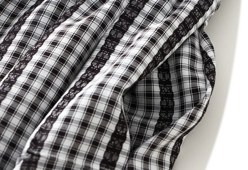 Plaid Irregular Skirt in Black