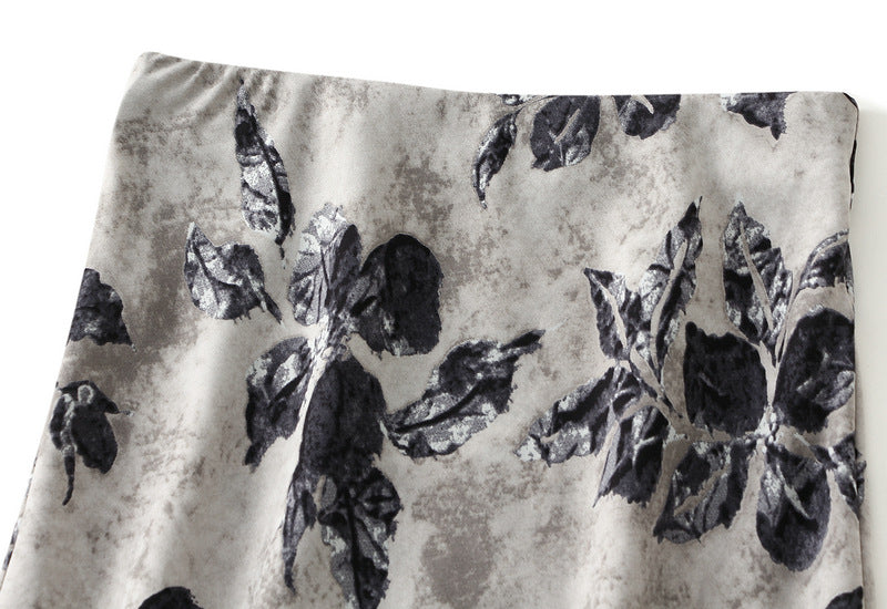 Bias Cut Satin Floral Slip Satin Skirt