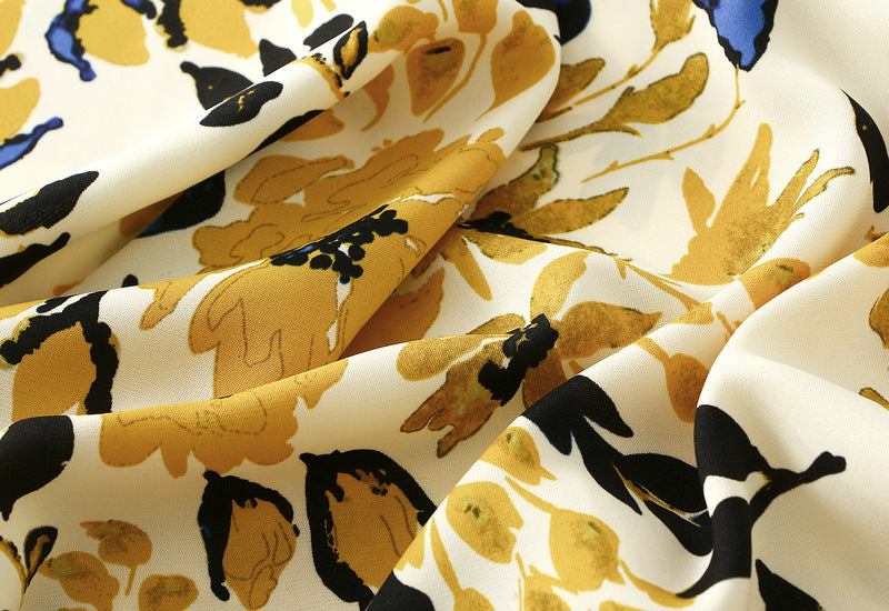 Bias Cut Satin Floral Slip Satin Skirt