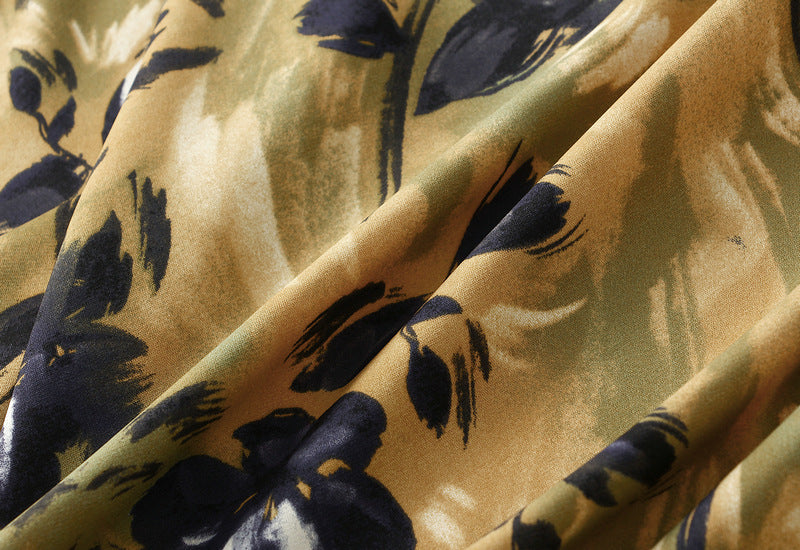 Bias Cut Satin Floral Slip Satin Skirt