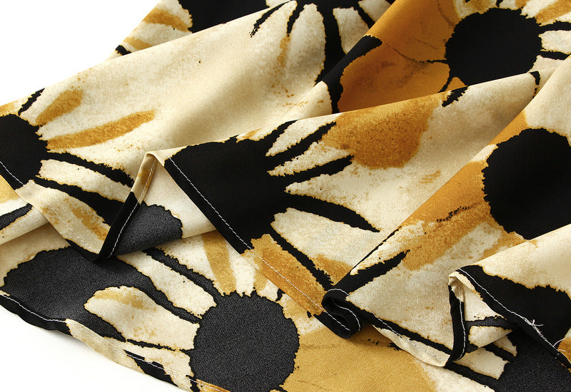 Bias Cut Satin Floral Slip Satin Skirt