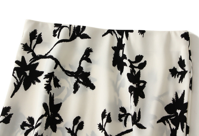 Bias Cut Satin Floral Slip Satin Skirt