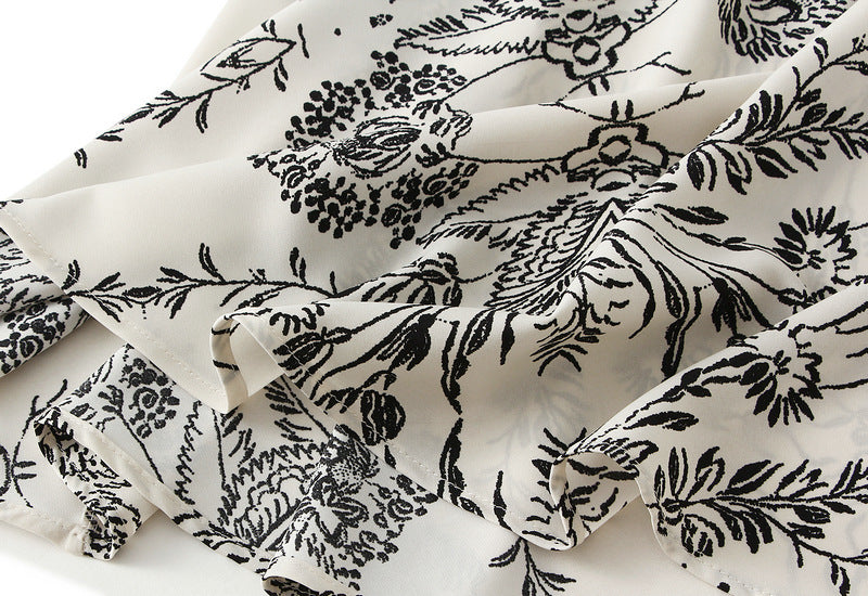 Bias Cut Satin Floral Slip Satin Skirt