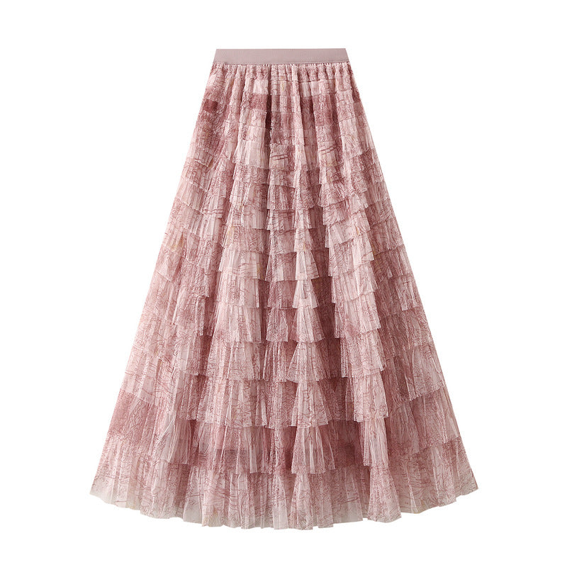 Whimsical Layered Tulle Maxi Skirt